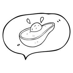 speech bubble cartoon avocado
