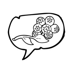 speech bubble cartoon blueberries