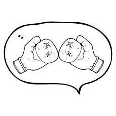 speech bubble cartoon boxing glove