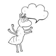speech bubble cartoon ant