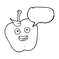 speech bubble cartoon apple