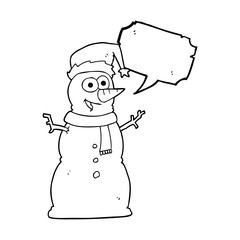 speech bubble cartoon snowman