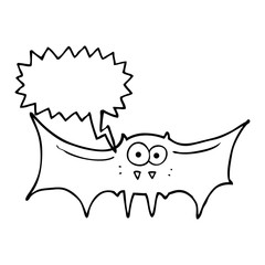 speech bubble cartoon vampire bat