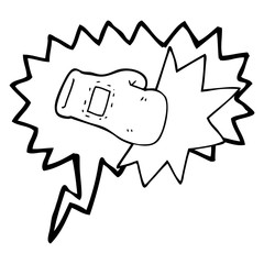 speech bubble cartoon boxing glove