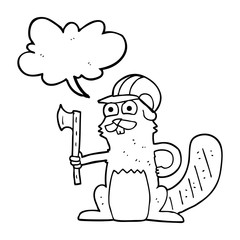 speech bubble cartoon beaver