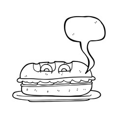 speech bubble cartoon sub sandwich