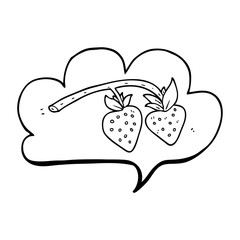 speech bubble cartoon strawberries
