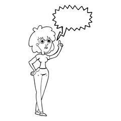 speech bubble cartoon woman