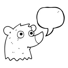 speech bubble cartoon bear