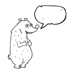 speech bubble cartoon bear