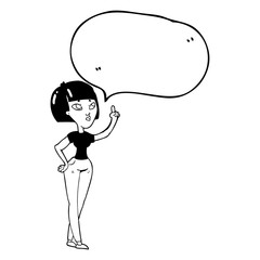 speech bubble cartoon woman asking question
