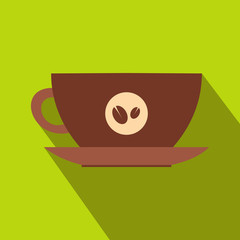 Cup of coffee icon, flat style