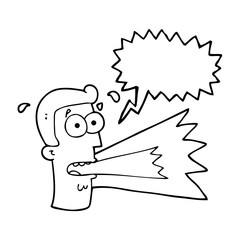 speech bubble cartoon shouting man