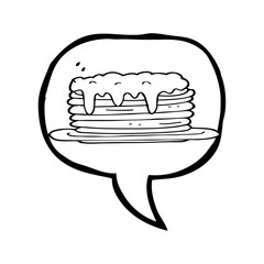 speech bubble cartoon pancake stack