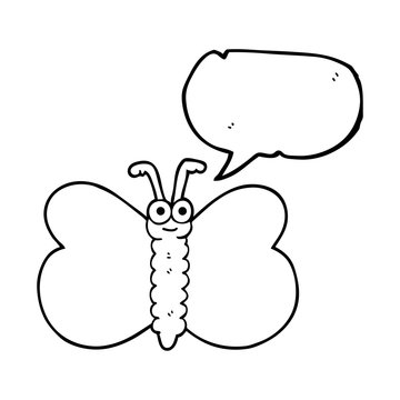 speech bubble cartoon butterfly