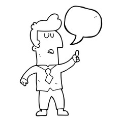 Obraz premium speech bubble cartoon businessman