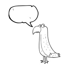 speech bubble cartoon parrot