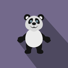 Panda bear icon, flat style 