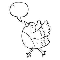 speech bubble cartoon happy bird