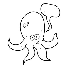 speech bubble cartoon octopus