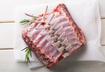 Fresh lamb ribs with spices and herbs