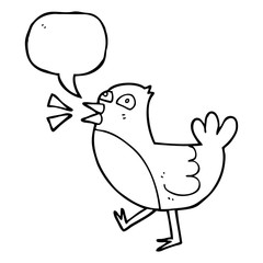 speech bubble cartoon bird