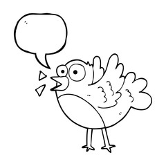 speech bubble cartoon bird