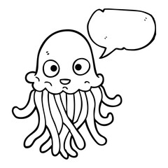speech bubble cartoon octopus