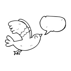 speech bubble cartoon bird