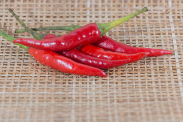 resh red chilli in wooden background