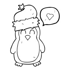 speech bubble cartoon penguin