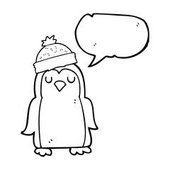 speech bubble cartoon penguin