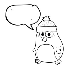 speech bubble cartoon christmas robin