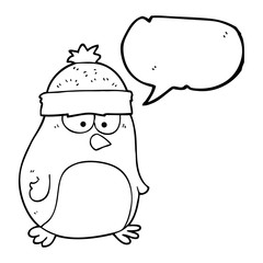 speech bubble cartoon penguin