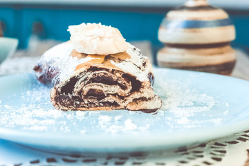 Chocolate covered banana strudel bun