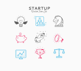 Start-up icon set. Business start up concept

