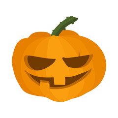 Halloween pumpkin icon, cartoon style