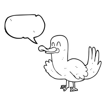speech bubble cartoon duck