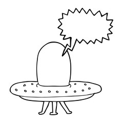 speech bubble cartoon spaceship