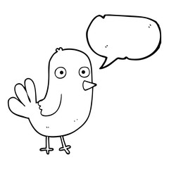 speech bubble cartoon bird