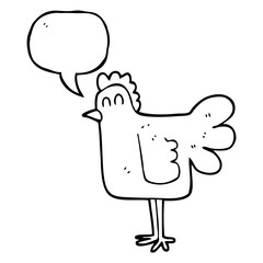 speech bubble cartoon chicken