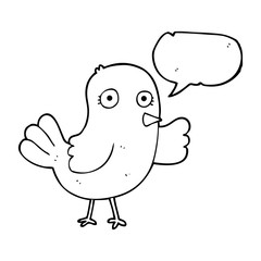 speech bubble cartoon bird