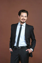Studio shot of stylish young man
