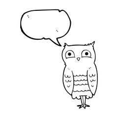 speech bubble cartoon owl