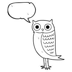 speech bubble cartoon owl