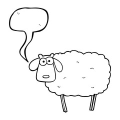 speech bubble cartoon sheep