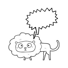 speech bubble cartoon lion
