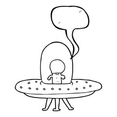 speech bubble cartoon flying saucer