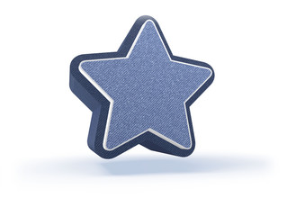 Obraz premium Star Shopping Icon in blueish denim look
