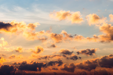 Fototapeta premium colorful dramatic sky with cloud at sunset